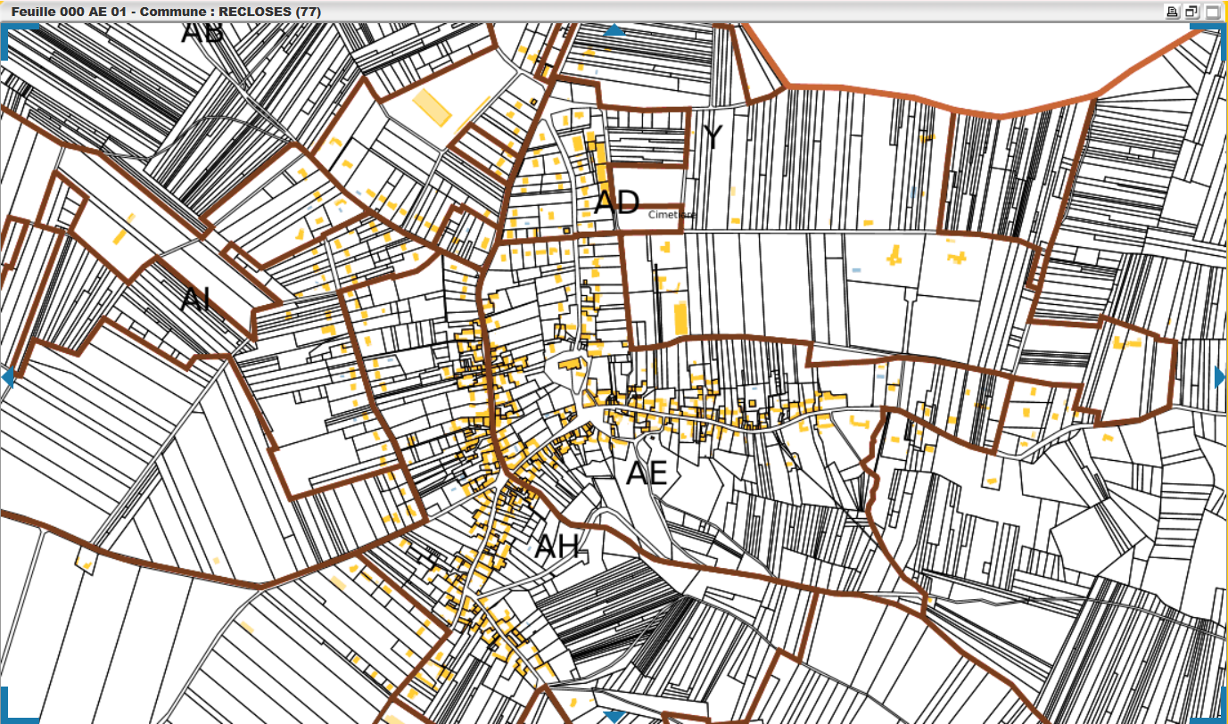 Cadre Plan Cadastral Le Site Du Village De Recloses
